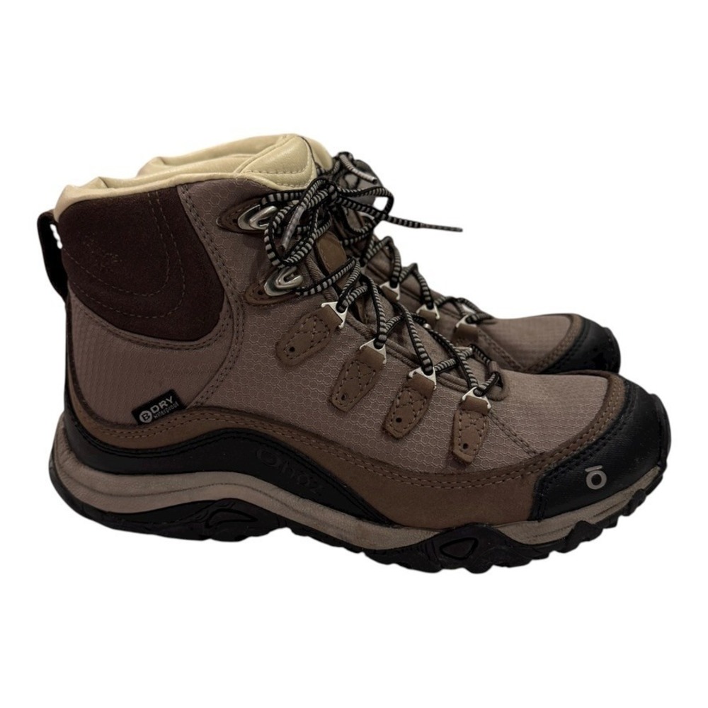 Oboz Juniper Mid B-DRY Hiking Boots Womens 7 Brown Waterproof Nubuck Trail Boot